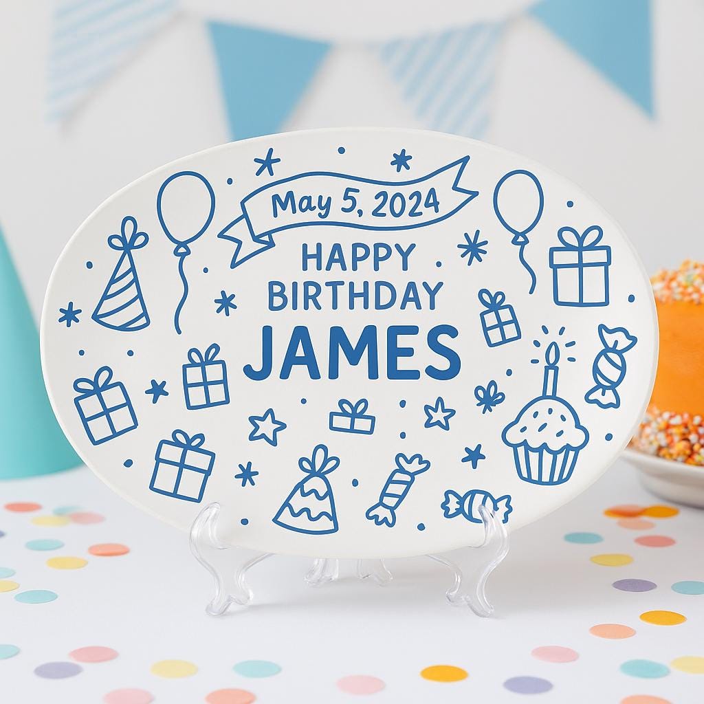 Custom Kids Birthday Plate, Personalized It’s My Birthday Plate, Reusable Birthday Party Dish Decor, Birthday Girl Gift Idea, Keepsake Plate
