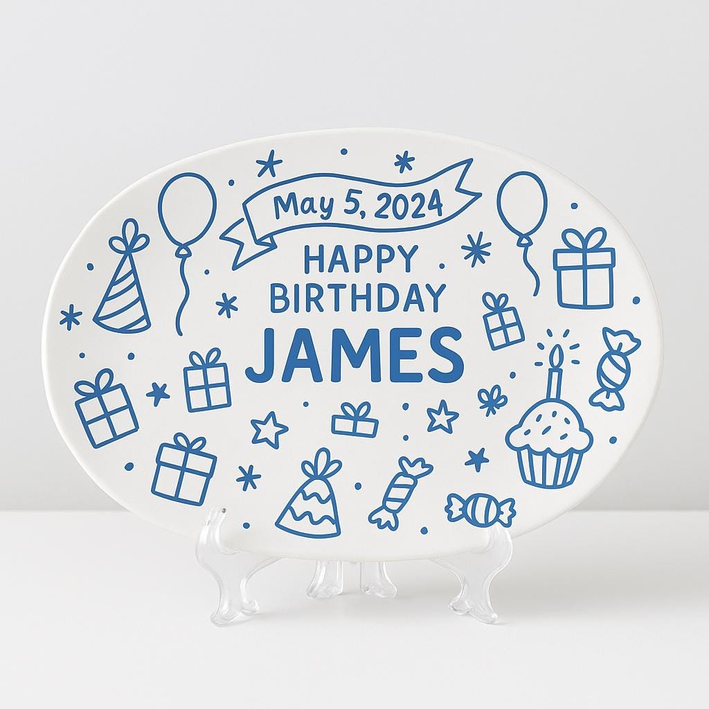 Custom Kids Birthday Plate, Personalized It’s My Birthday Plate, Reusable Birthday Party Dish Decor, Birthday Girl Gift Idea, Keepsake Plate