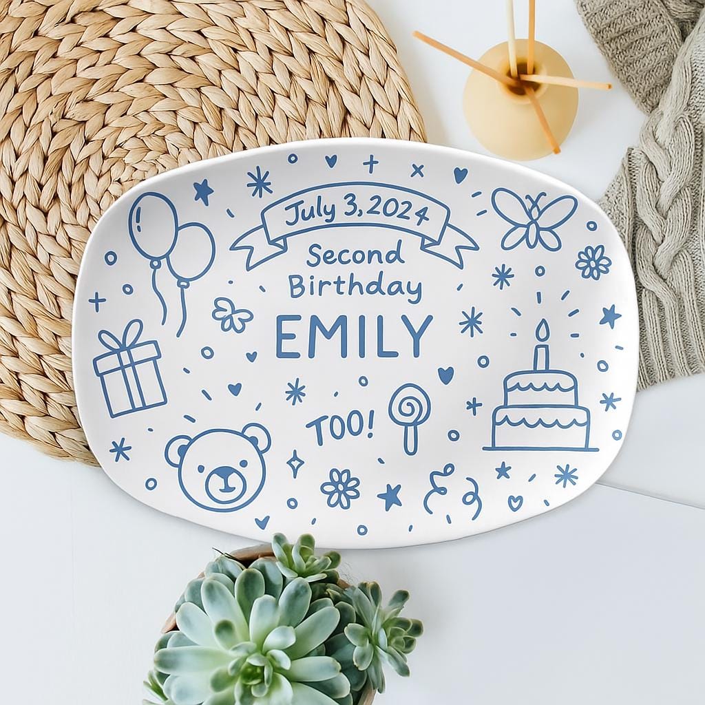 Custom Kids Birthday Plate, Personalized It’s My Birthday Plate, Reusable Birthday Party Dish Decor, Birthday Girl Gift Idea, Keepsake Plate