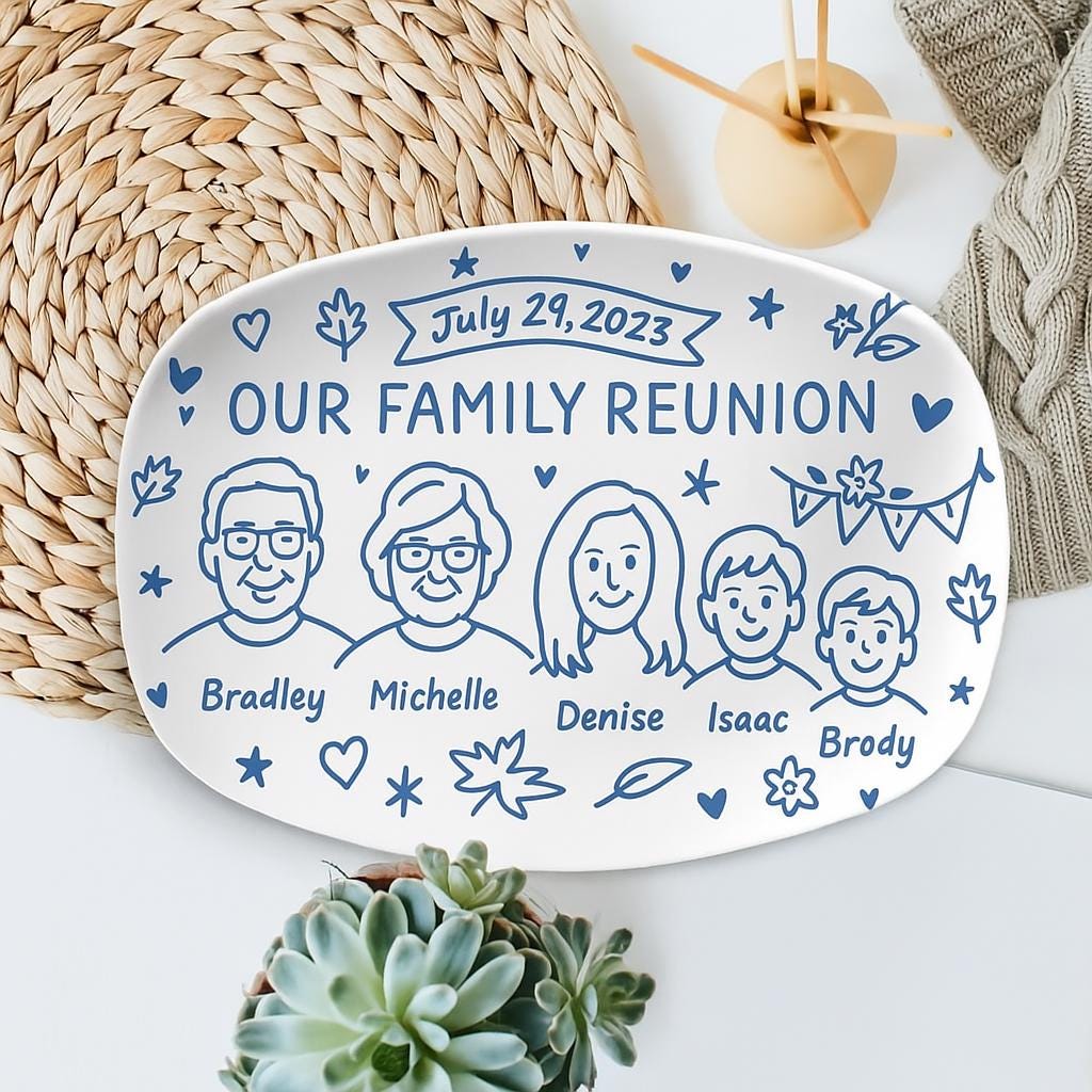 Personalized Family Reunion Platter Decor, Family Name Platter for Special Gatherings, Thoughtful Family Gift,  Family Reunion Platter Decor