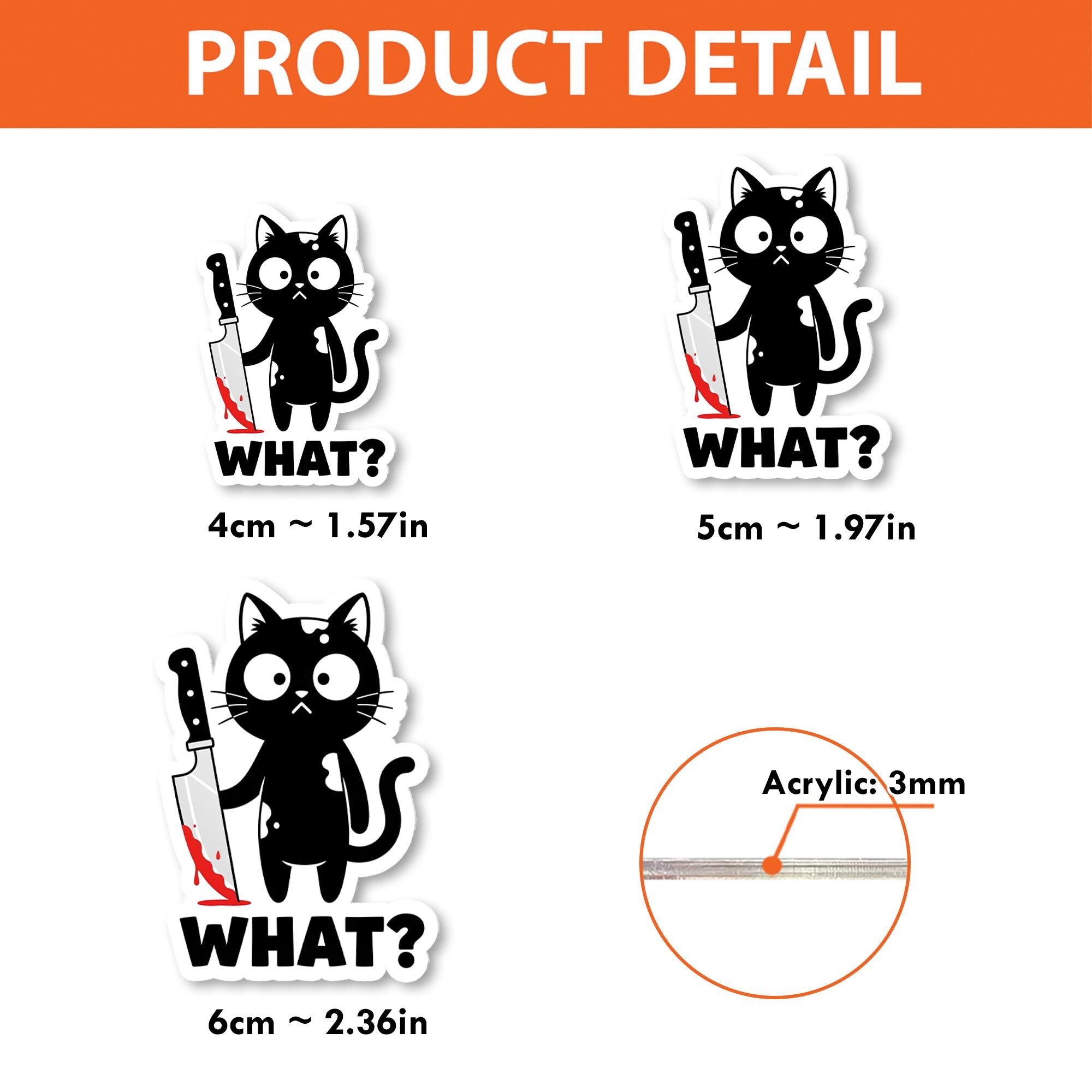 Funny Black Cat Badge Reel – "What?" Cat ID Holder, Cute Dark Humor Badge Clip for Nurses, Vet Techs, Teachers, Staffs, Black Cat Decor