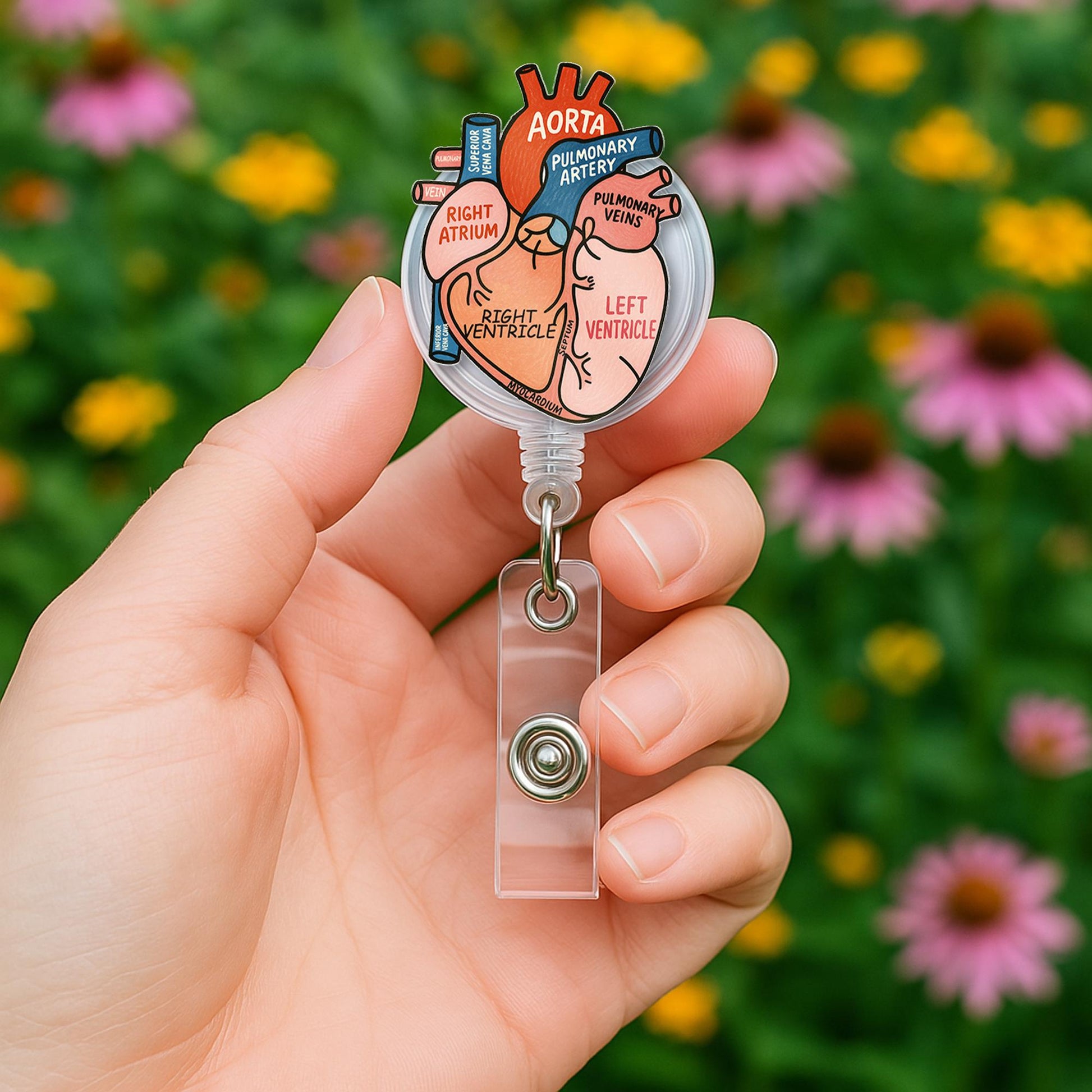 Anatomical Heart Badge Reel, Medical ID Holder, Cute Nurse RN Clip, Hospital Lanyard, Cardiology Student Gift, Doctor Accessory