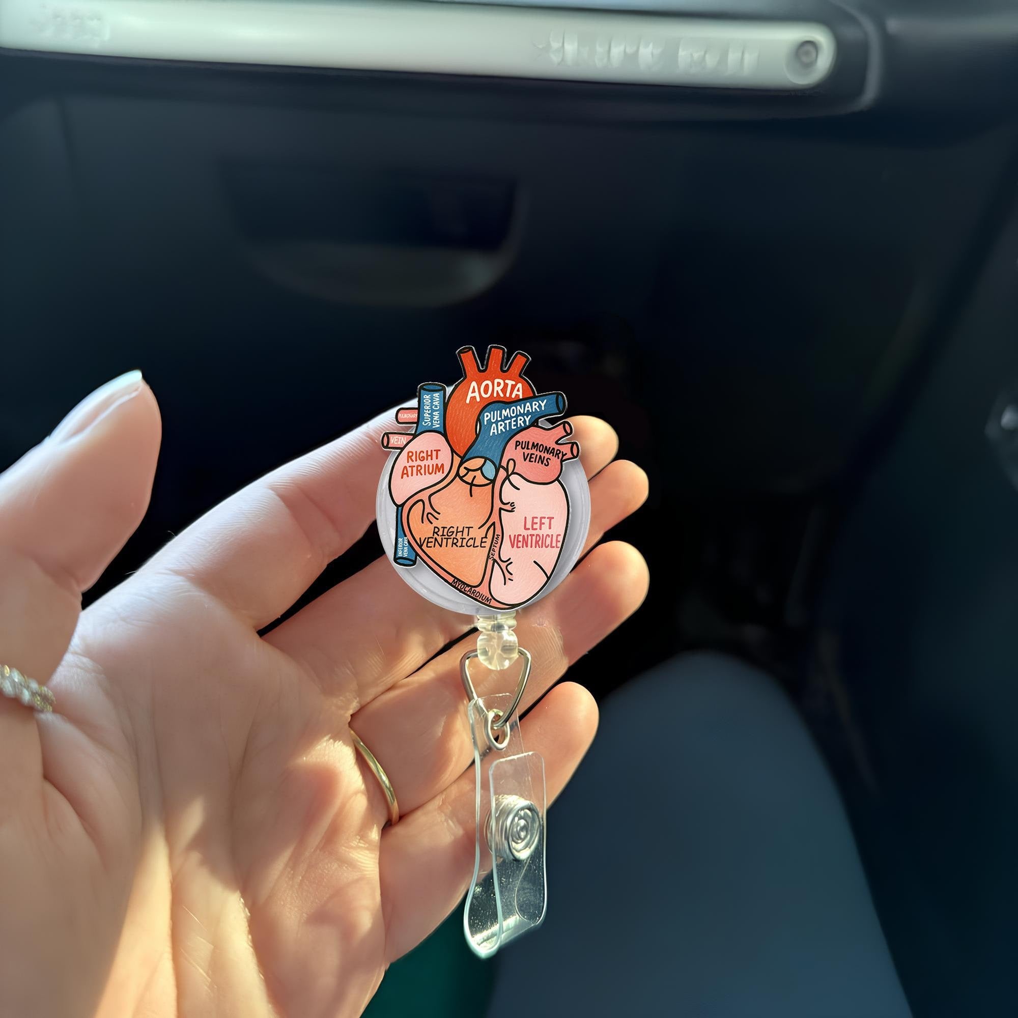 Anatomical Heart Badge Reel, Medical ID Holder, Cute Nurse RN Clip, Hospital Lanyard, Cardiology Student Gift, Doctor Accessory