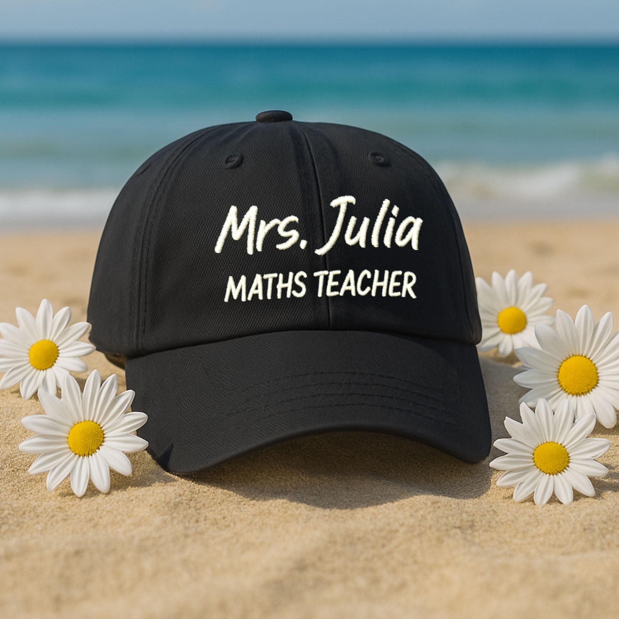 Personalized Embroidered Teacher Hat, Custom Name Cap for Teacher, Embroidered Baseball Cap, Gift for Teacher, Custom Teacher Gift