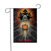 Scary Halloween Garden Flag, Ghost Pumpkin Yard Banner, Haunted Tree Decor, Creepy Spooky Outdoor Decoration, Happy Halloween Sign