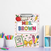 Be Kind Teacher Clipboard, Custom Name Clipboard, Cute Classroom Gift, Colorful School Supplies for Educators, Back To School Gift