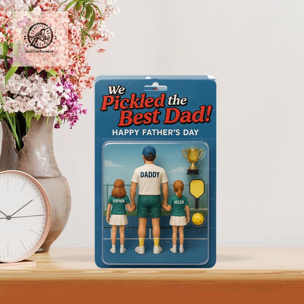 Personalized Pickle Dad Acrylic Block, Custom Dad Gift, Funny Father’s Day Gift, Pickle Lover Plaque,Unique Gift for Him,Sports Dad Keepsake