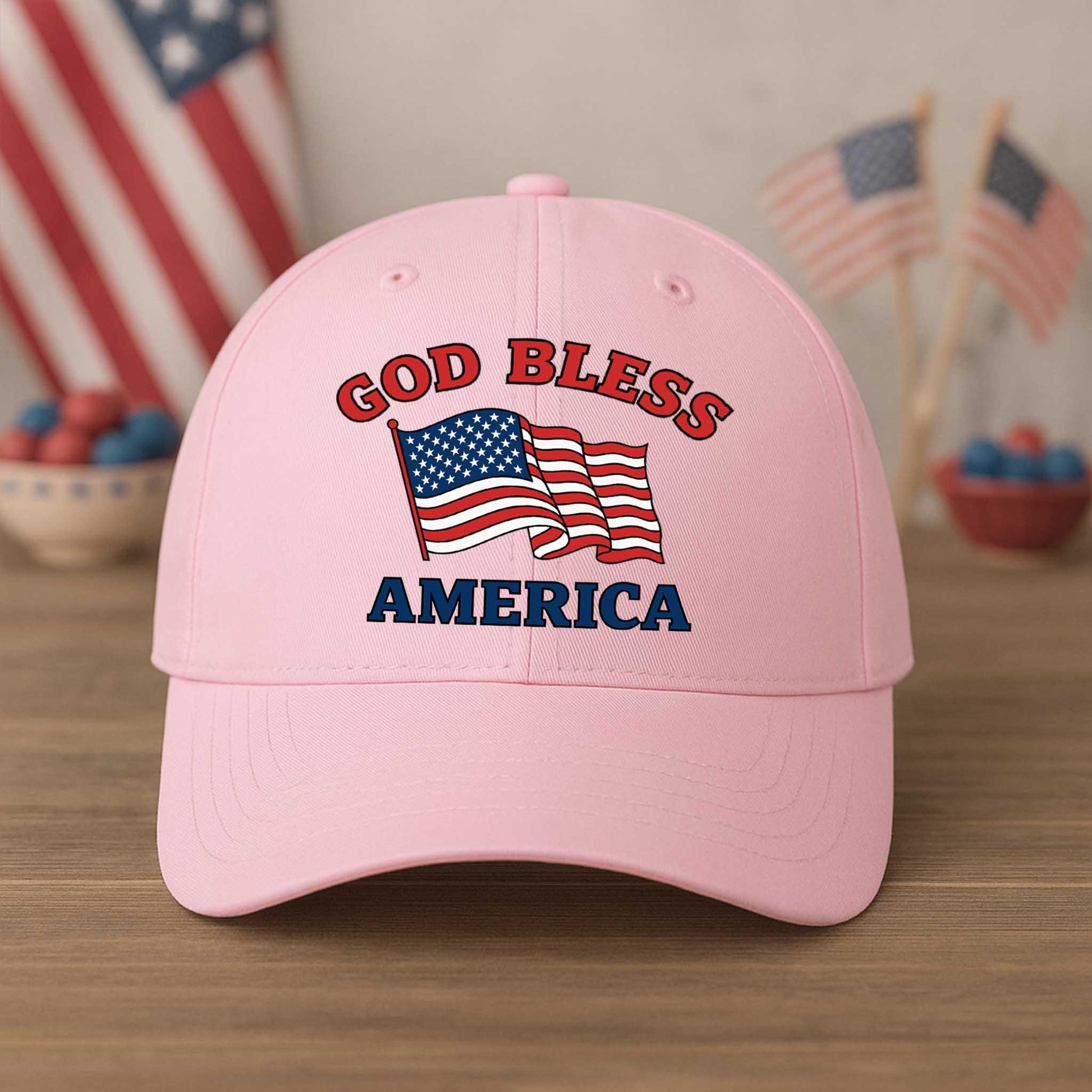 God Bless America Hat – Patriotic White Baseball Cap with USA Flag – 4th of July, Veterans Day, Christian American Gift Idea