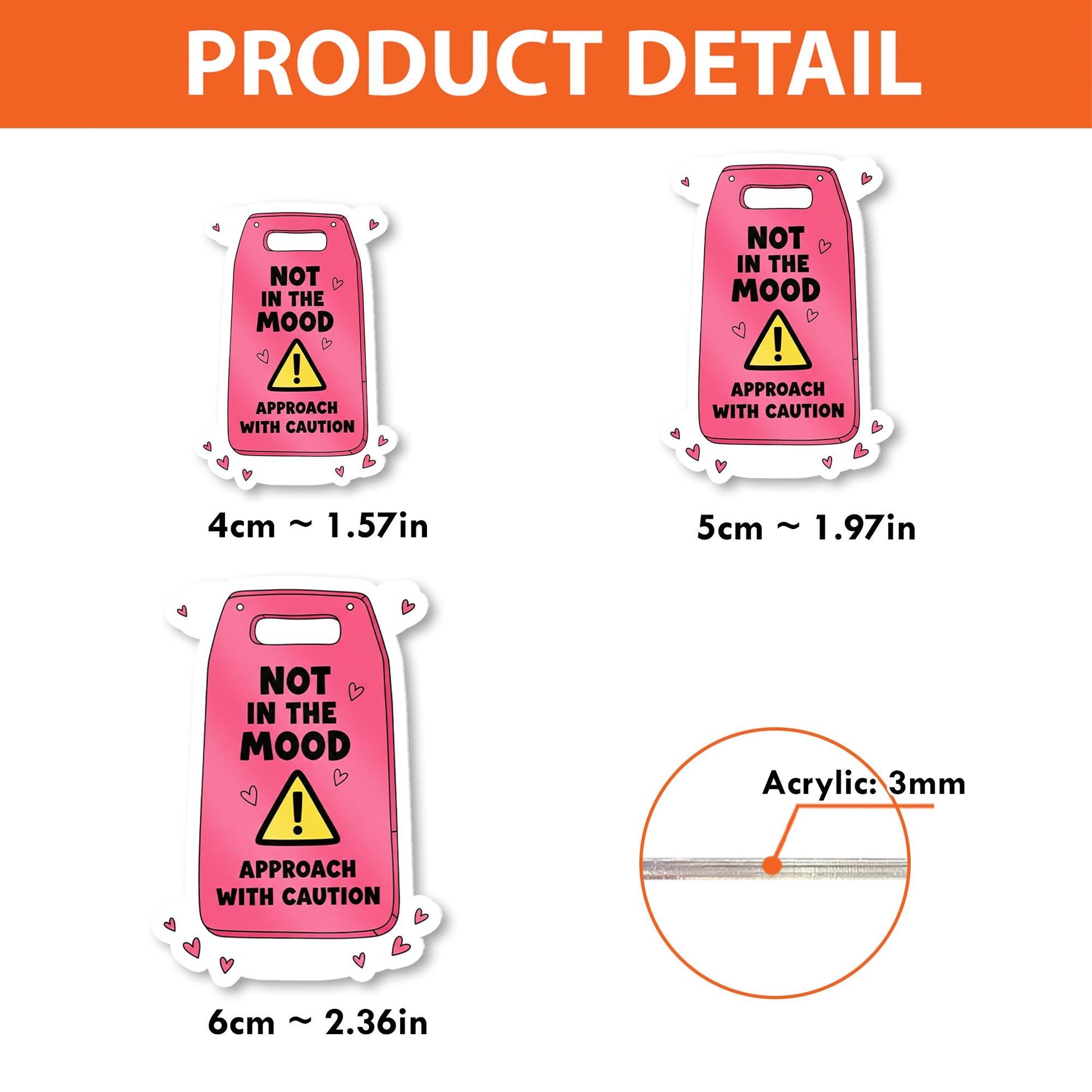 Not in Mood Badge Reel, Approach with Caution ID Holder, Funny Nurse Gift, Sassy RN Badge, Sarcastic Hospital Accessory