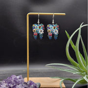 Floral Tooth Earrings – Cute Dentist Gift Jewelry – Tooth-Shaped Dangle Earrings with Flowers – Hygienist Dental Assistant Gift