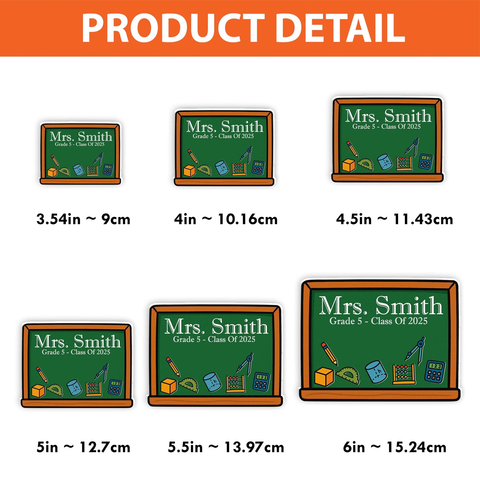 Custom Math Teacher Shaker Magnet – Math & Classroom Icons on Chalkboard with Name, Class of 2025, Fun Back to School Gift, Educators Gift