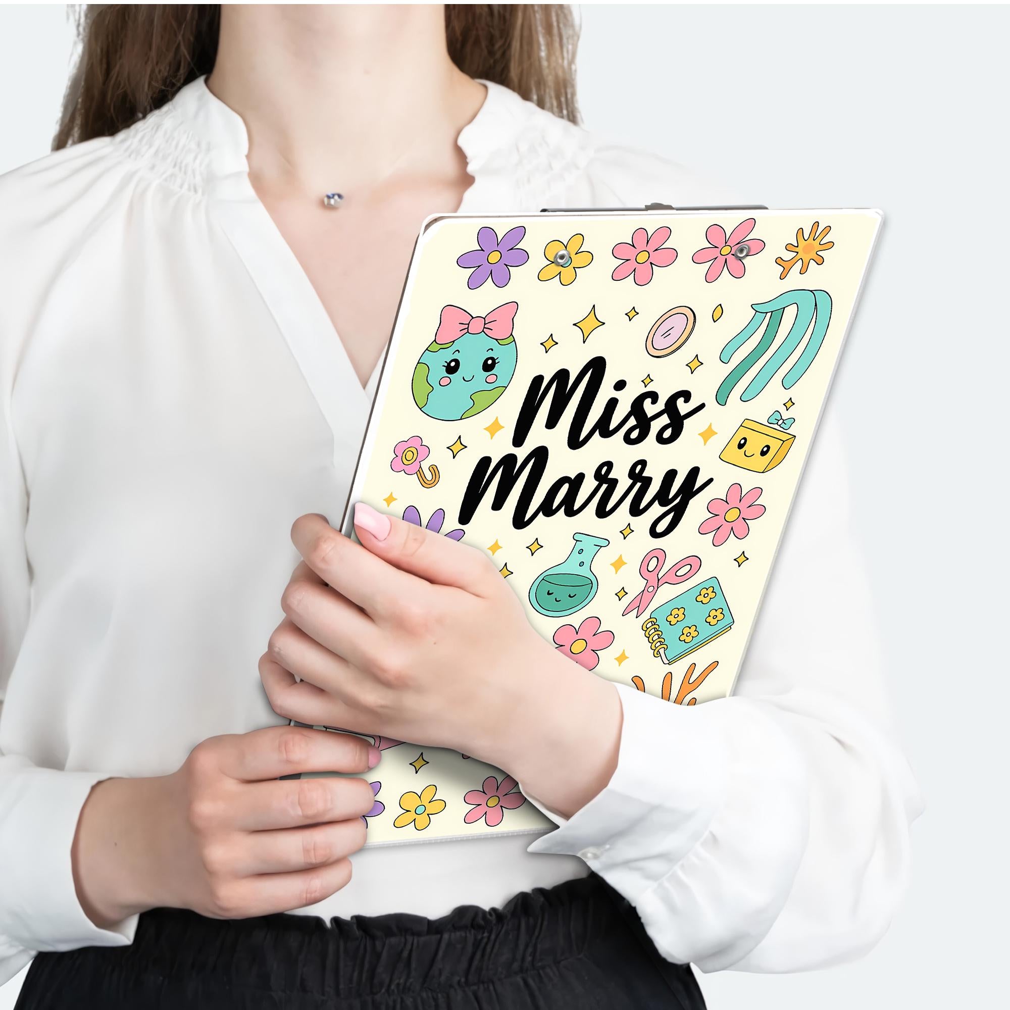 Custom Teacher Clipboard for Back to School | Personalized Name Clipboard | Cute School Supplies Design | Teacher Gift Idea
