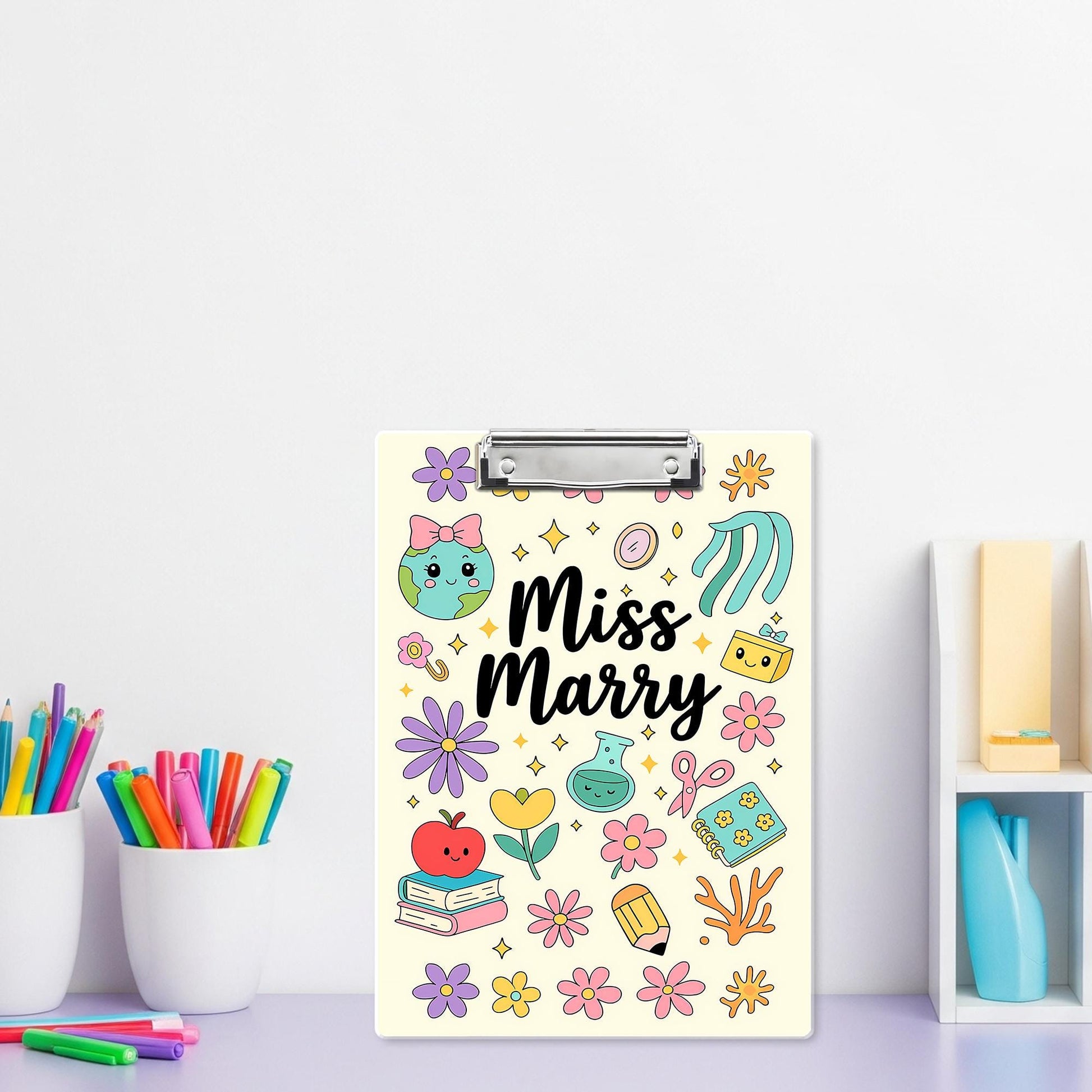 Custom Teacher Clipboard for Back to School | Personalized Name Clipboard | Cute School Supplies Design | Teacher Gift Idea