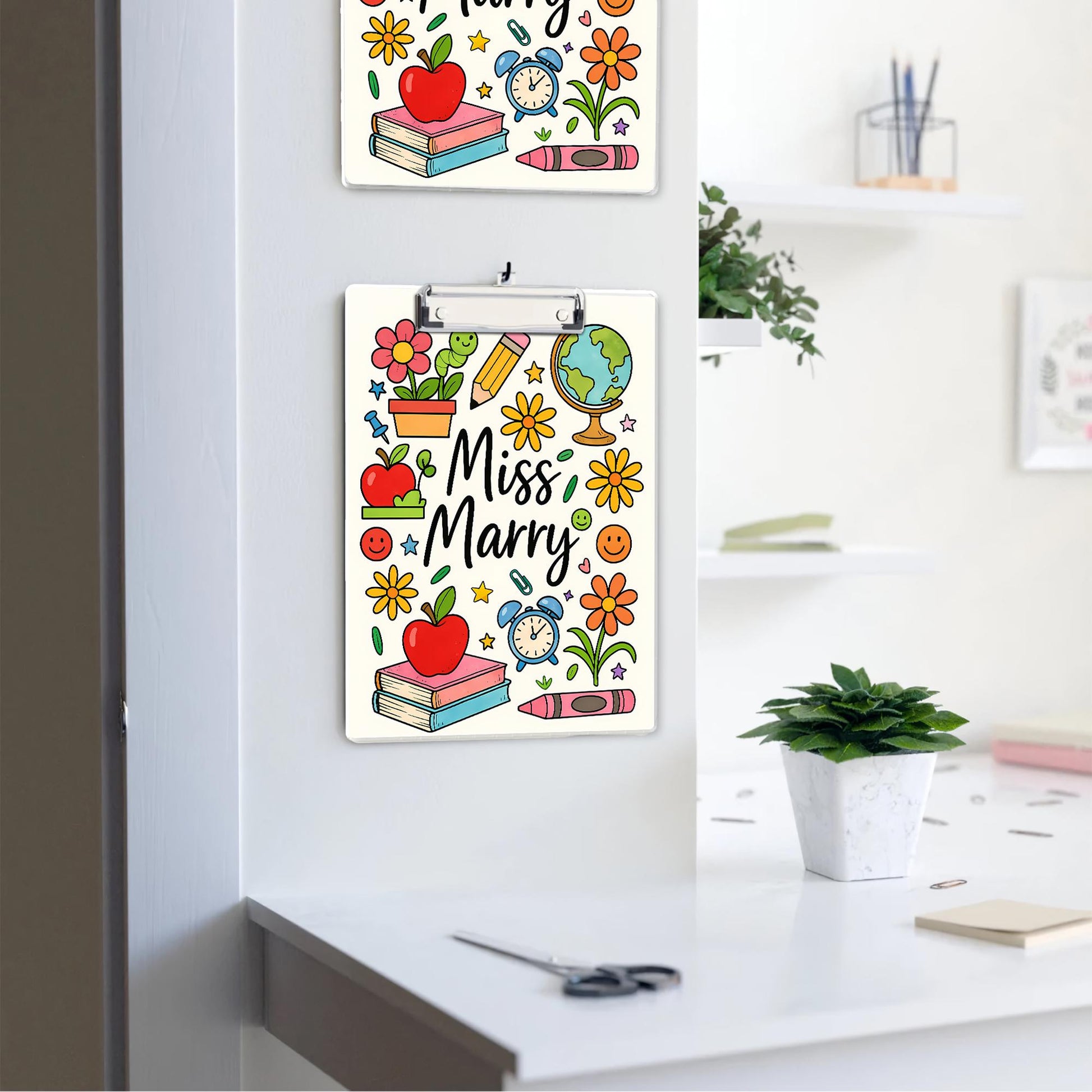 Custom Teacher Clipboard – Personalized Classroom Supply Design – Cute Name Clipboard for Miss Marry – School Desk Gift for Educators