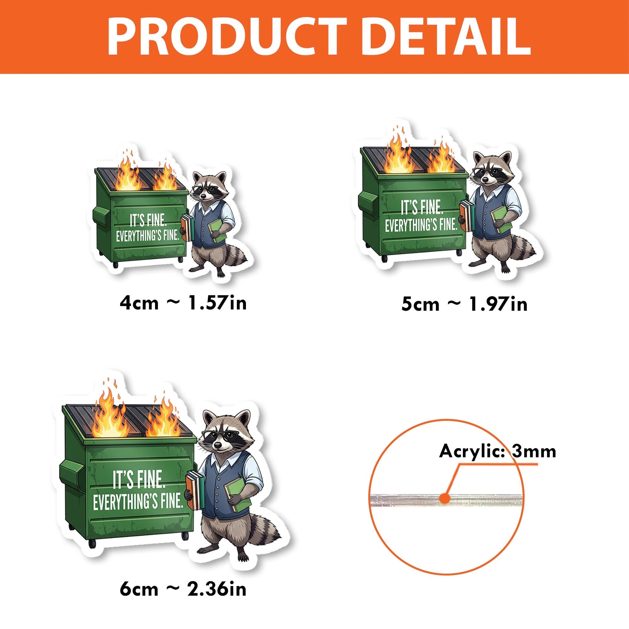 Funny Raccoon Dumpster Fire Badge Reel, “It’s Fine. Everything’s Fine.” ID Holder, Humor Gift for Teachers, Nurses, Educators, School Staffs