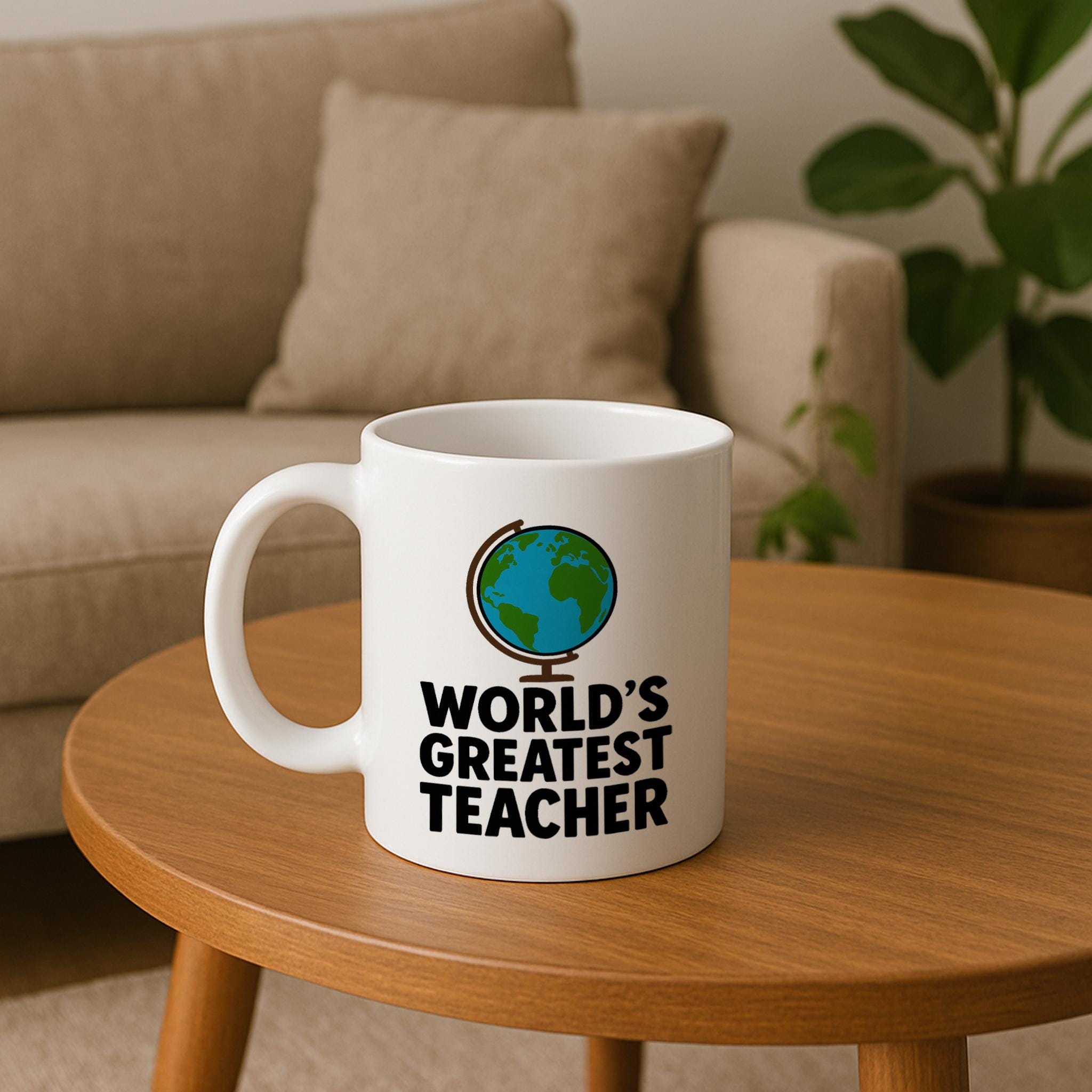 World's Greatest Teacher Mug | Back to School Coffee Cup | Teacher Appreciation Gift | Globe Teacher Mug | Educator Office Gift