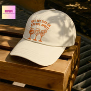 Off My Tits on Aperol Spritz Hat – Funny Cap for Aperol Lovers, Summer Party Drinking Hat, Bachelorette Beach Gift
