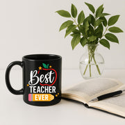 Best Teacher Ever Mug | Back to School Teacher Gift | Cute Black Coffee Cup | Teacher Appreciation | Classroom Mug Gift