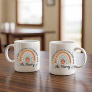 Custom Teacher Name Mug | Back to School Gift for Teacher | Personalized Rainbow Coffee Cup | Teacher Appreciation Gift
