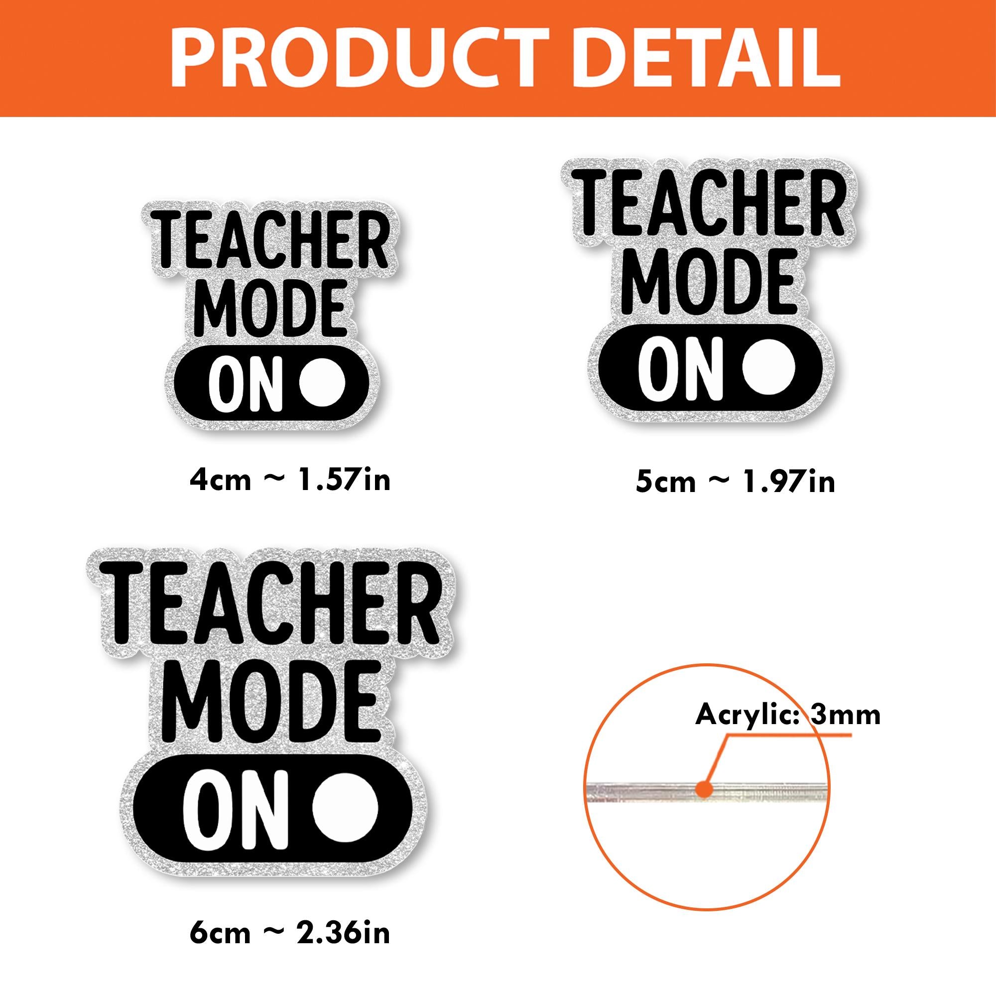 Teacher Mode On Badge Reel | Funny Teacher ID Holder | Back to School Teacher Gift | Retractable Badge Clip for Classroom Lanyard