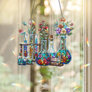 Science Classroom Acrylic Window Hanging | Chemistry Teacher Decor | Lab Glassware Art | Back to School STEM Gift for Teachers