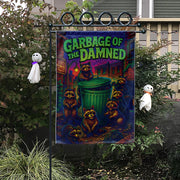 Garbage of the Damned Raccoon Flag, Funny Trash Panda Garden Decor, Spooky Gothic Halloween Sign, Psychedelic Horror Art, Housewarming Gift