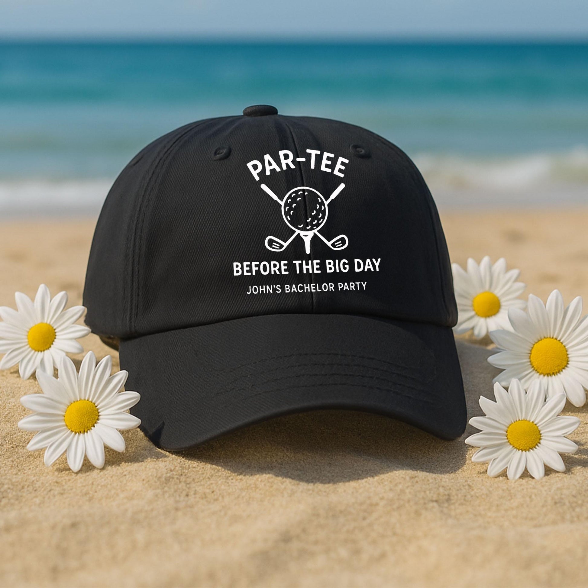 Par-Tee Bachelor Party Hat, Golf Themed Groom Cap, Custom Wedding Weekend Hat, Groomsmen Gift, Funny Golf Party Favor Hat