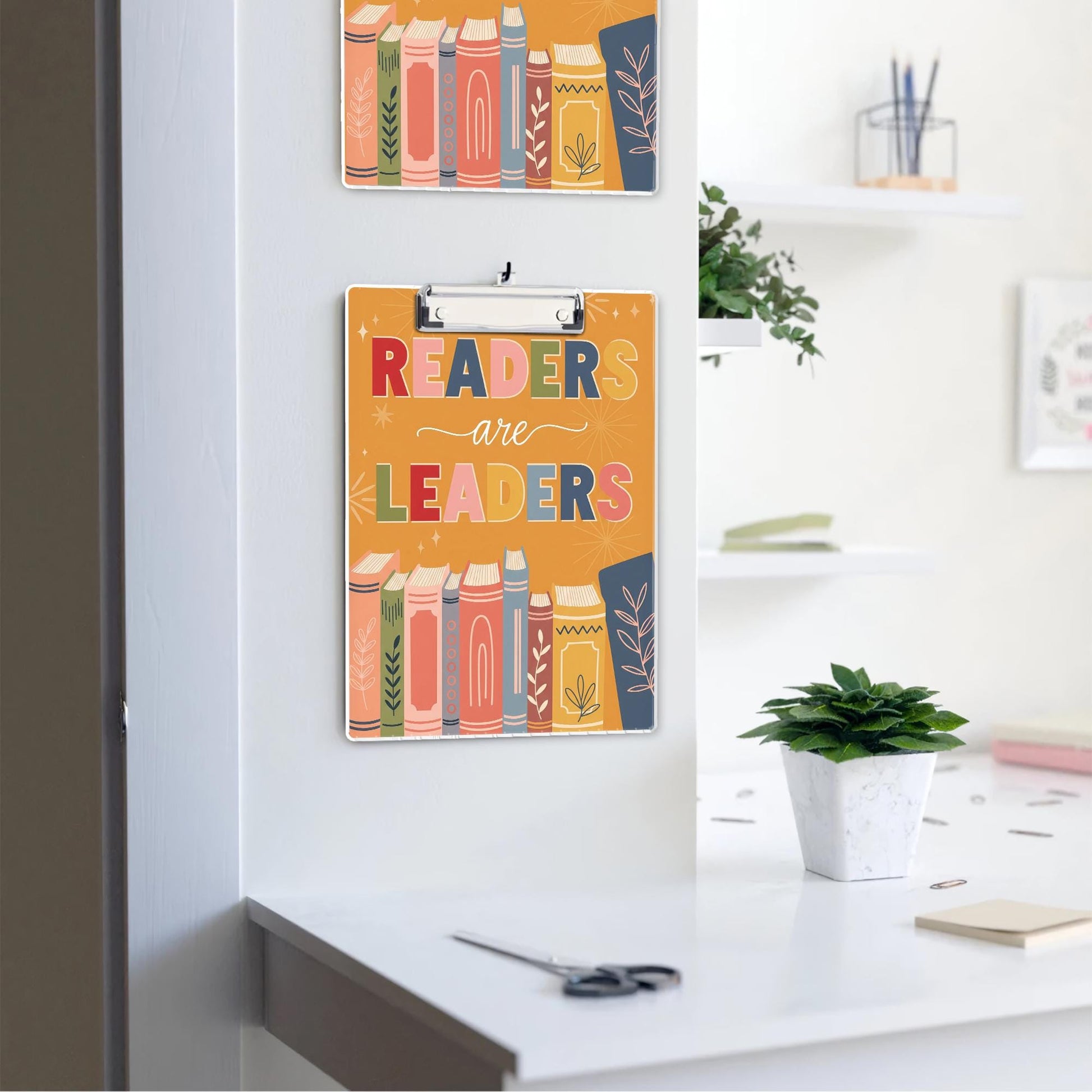 Readers Are Leaders Clipboard, Cute Teacher Reading Clipboard, Classroom Gift for Book Lovers, Literacy Decor for Library or Desk, Educators