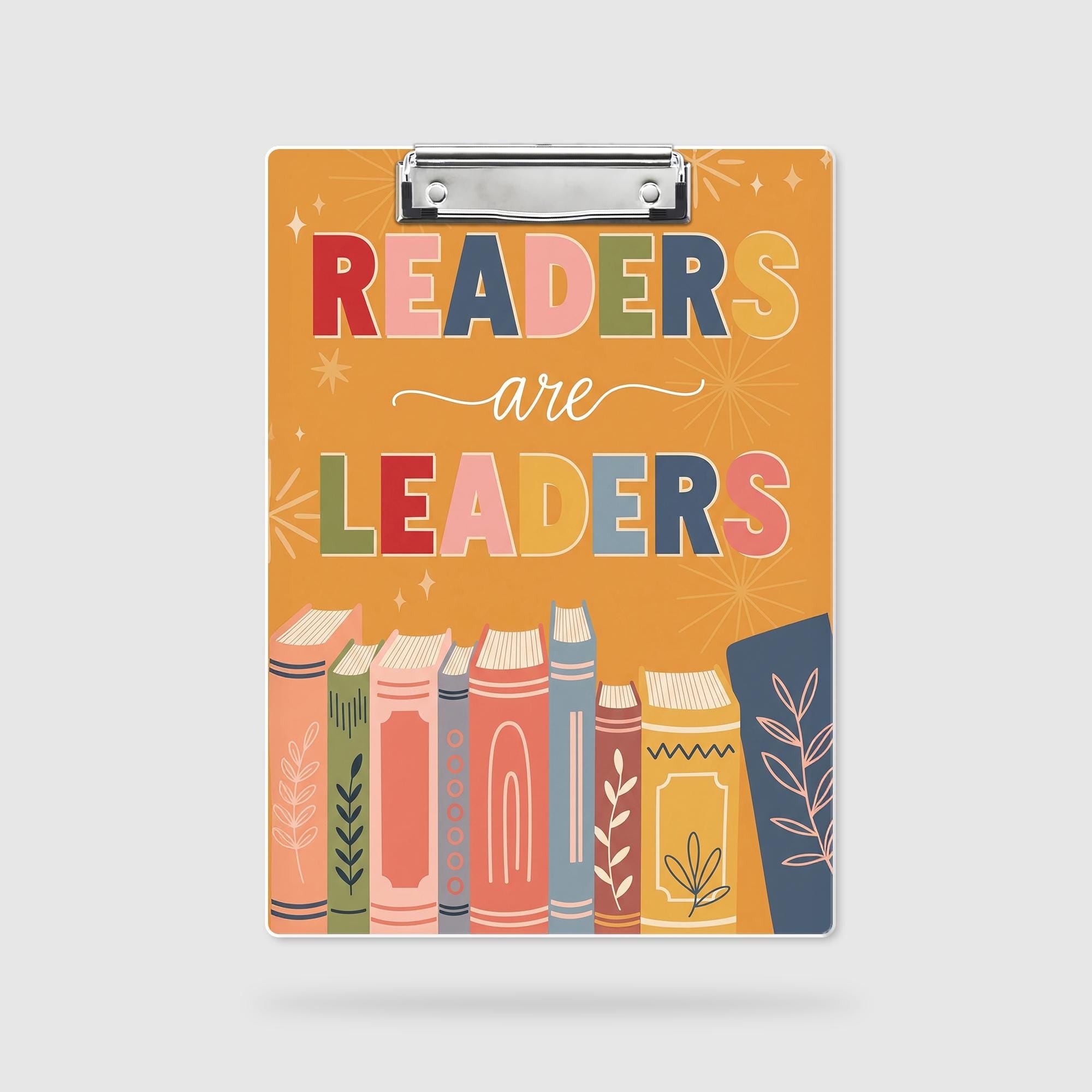 Readers Are Leaders Clipboard, Cute Teacher Reading Clipboard, Classroom Gift for Book Lovers, Literacy Decor for Library or Desk, Educators