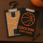 Personalized Basketball Coach Clipboard, Custom Name Gift for Coach, End of Season Team Gift, Basketball Court Dry Erase Board for Men