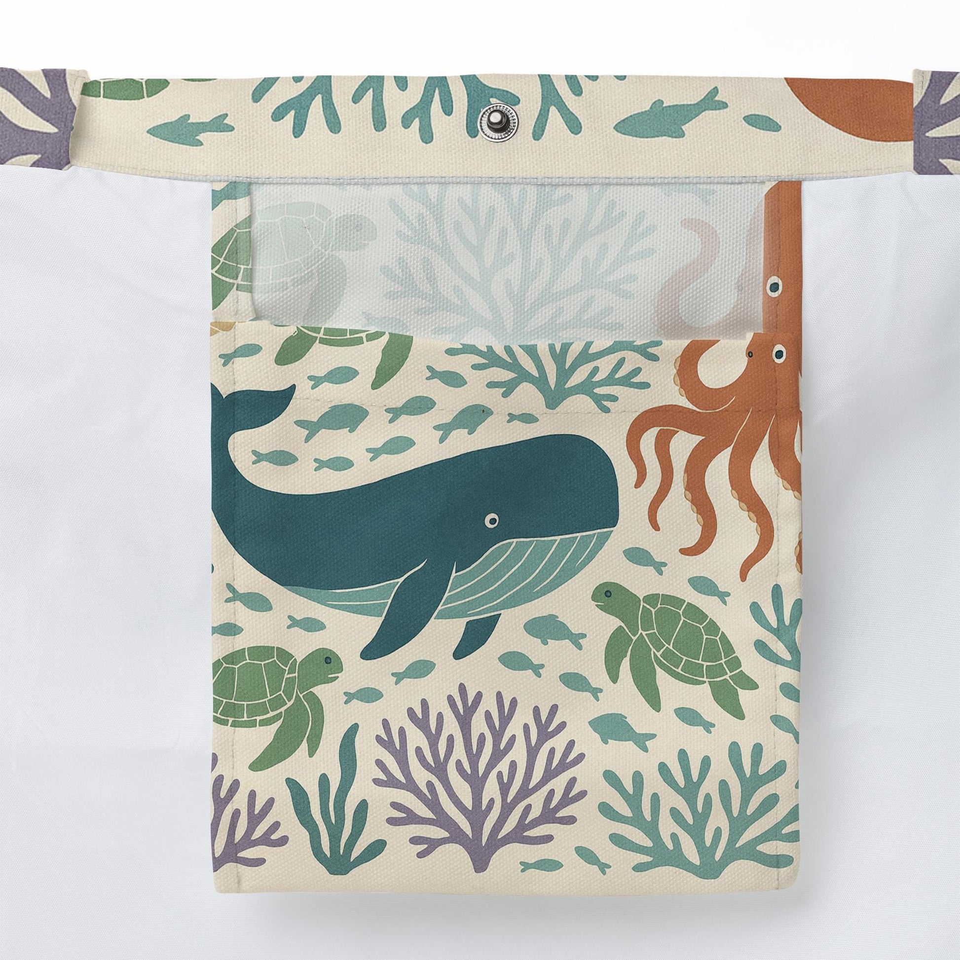 Ocean Animals Summer Tote Bag – Beach Vibes Whale, Turtle & Octopus Bag, Cute Coastal Sea Life Canvas for Travel, Pool, or Shopping