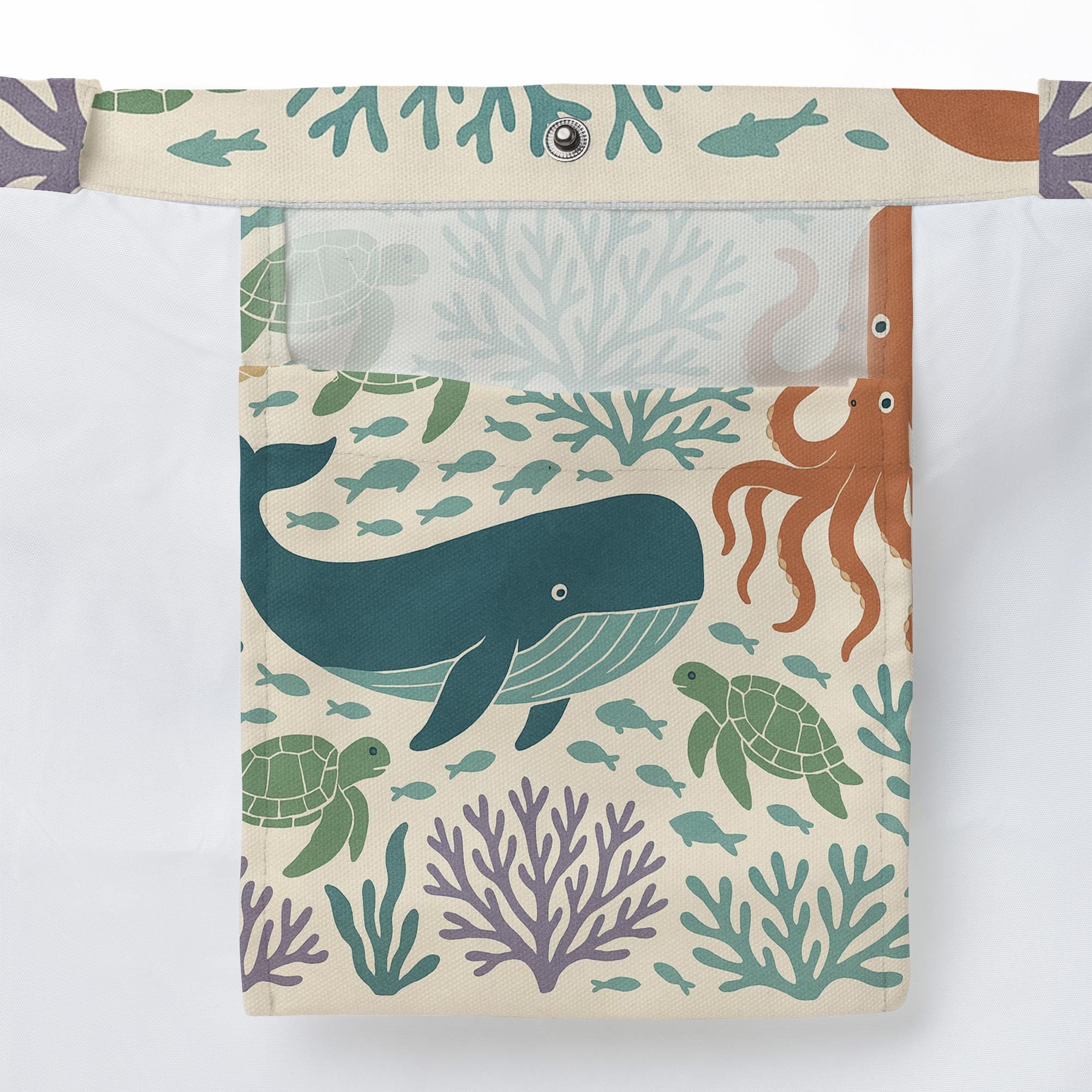 Ocean Animals Summer Tote Bag – Beach Vibes Whale, Turtle & Octopus Bag, Cute Coastal Sea Life Canvas for Travel, Pool, or Shopping