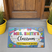 Personalized Teacher Door Mat – Classroom Rug, Cute Welcome Mat for School, Back to School Decor, Custom Name Doormat, School Entrance Rug