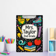 2nd Grade Teacher Clipboard, Personalized Teacher Gift, Back to School Custom Clipboard, Composition Style Teacher Clipboard