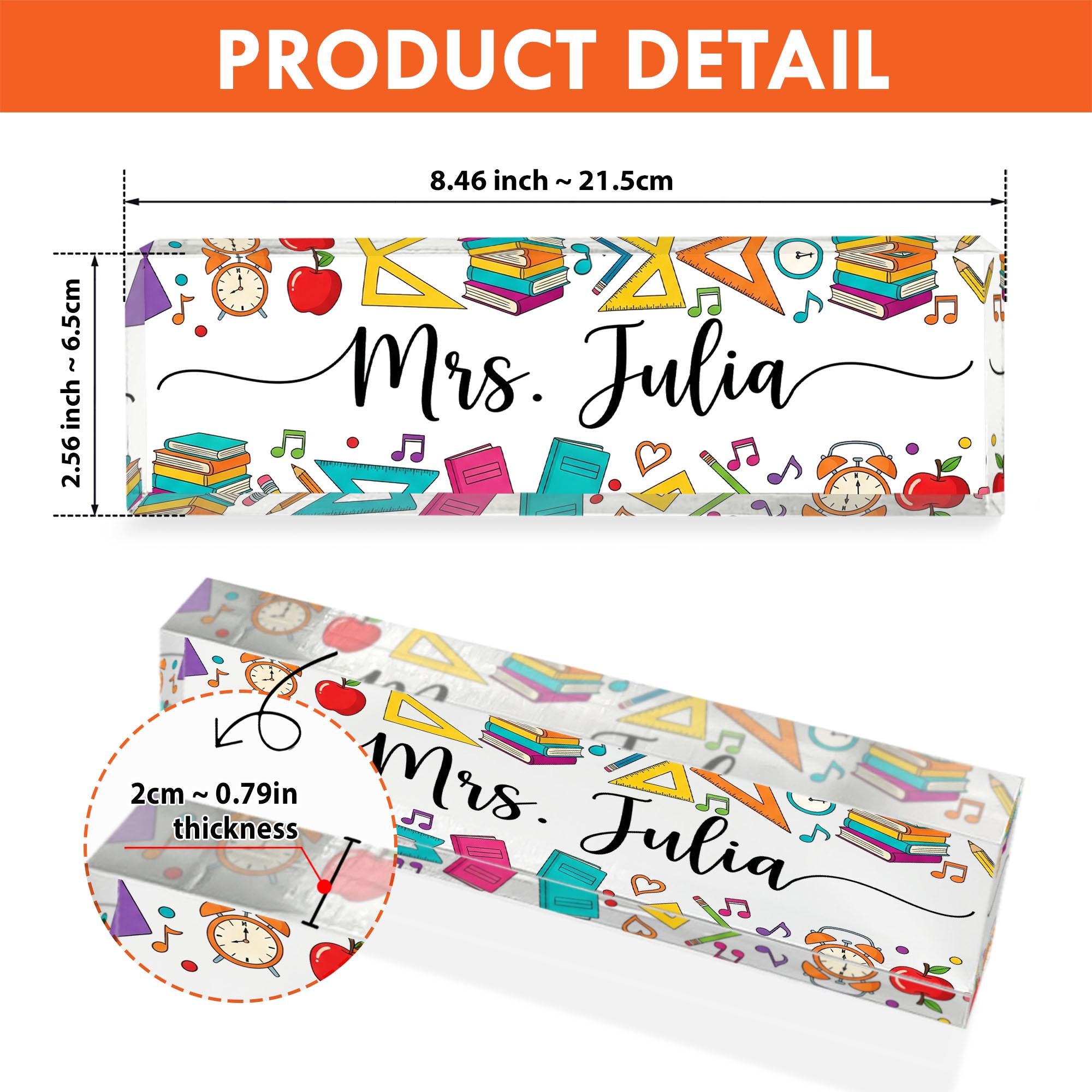 Personalized Teacher Desk Name Plate, Personalized Custom Classroom Decor, Colorful Teacher Gift, Fun Teacher Name Plaque