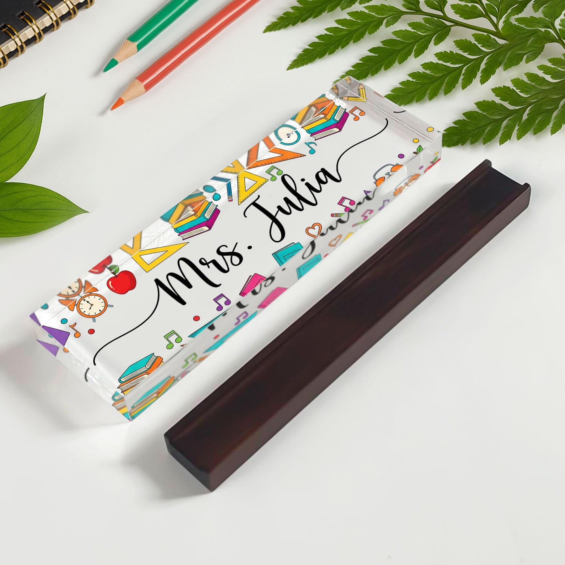 Personalized Teacher Desk Name Plate, Personalized Custom Classroom Decor, Colorful Teacher Gift, Fun Teacher Name Plaque