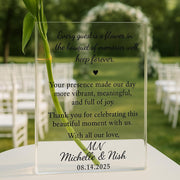 Personalized Wedding Flower Book Vase, Vase Acrylic Guest Thank You Favor, Wedding Reception Sign, Unique Custom Wedding Gift