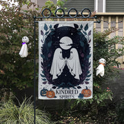 Kindred Spirits Halloween Garden Flag – Cute Ghost Couple Yard Decor, Spooky Outdoor Flag for Fall, Gothic Autumn Porch Decoration