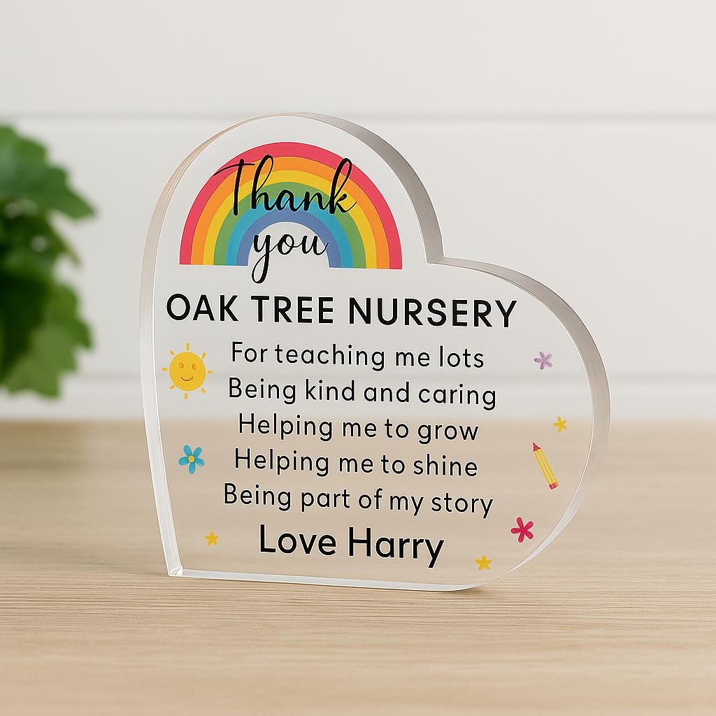 Personalized Thank You Nursery Acrylic Block Gifts, Personalised Nursery Teacher Gift, Nursery Worker Gifts, Preschool Gifts, Nursery Gift
