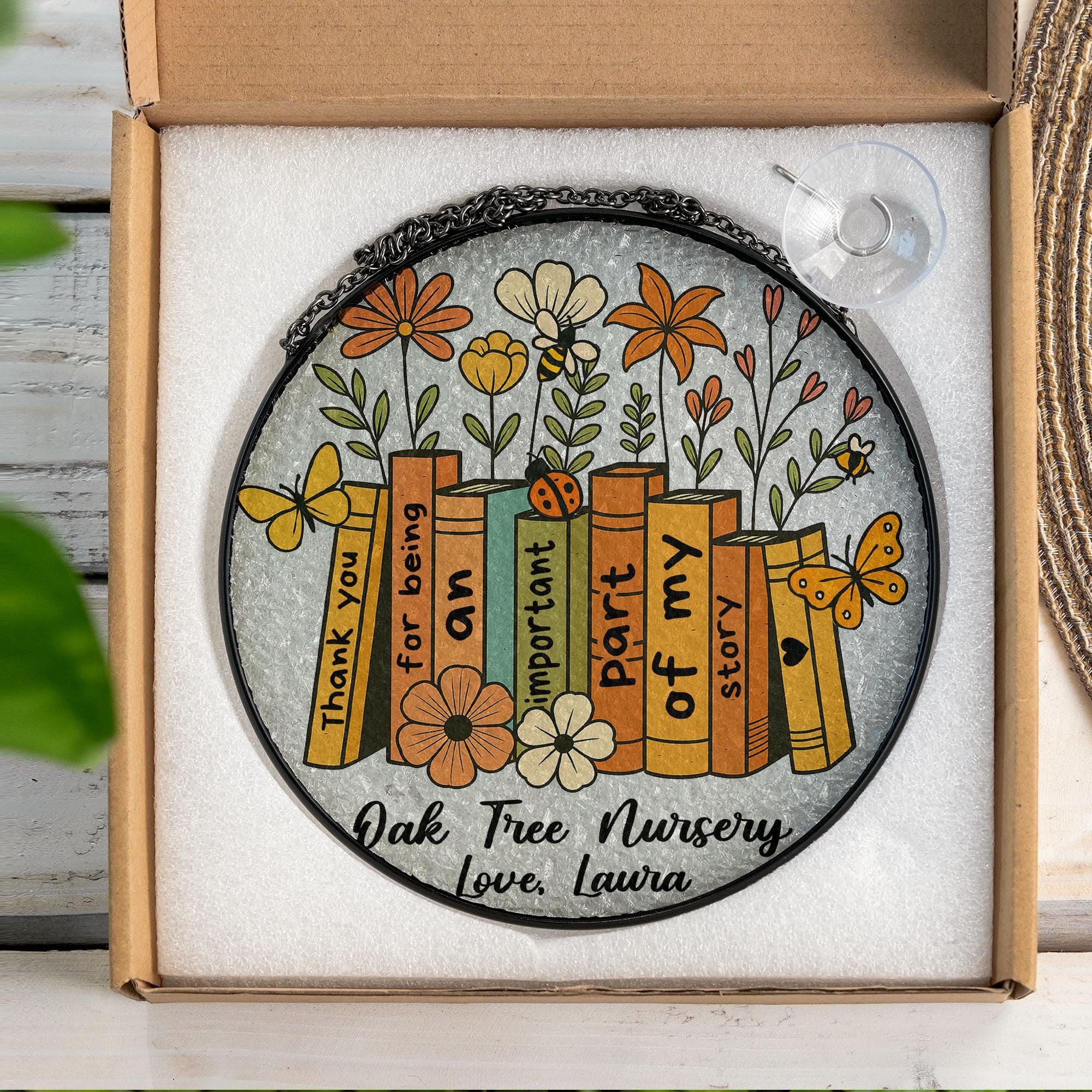 Personalized Nursery Thank You Glass Suncatcher, Thank You Nursery Gifts, Custom Nursery Teacher Gift, Nursery Worker Gifts, Preschool Gifts