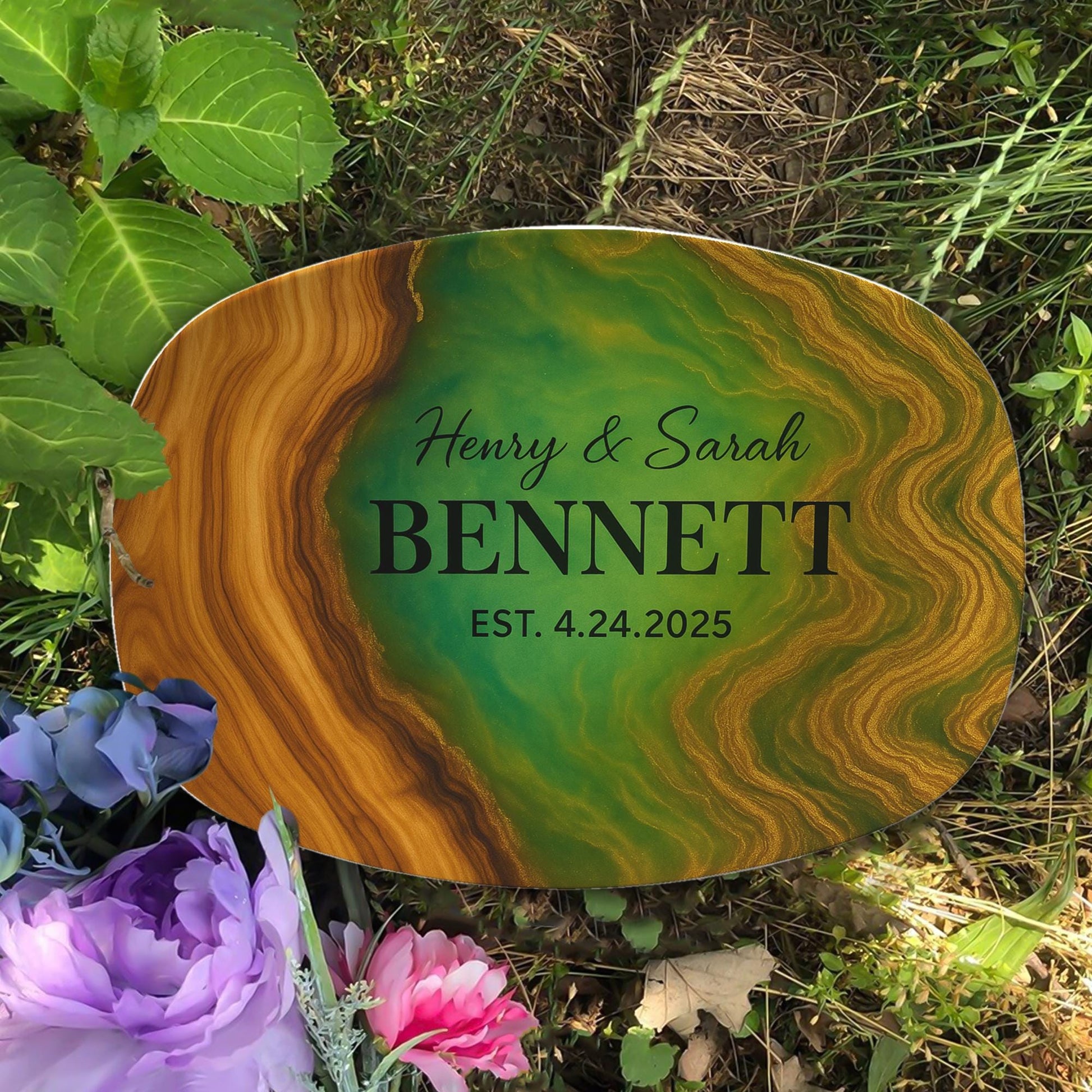 Custom New Home  Platter, Personalized Newlywed Name Plate Gift, Modern Couple Keepsake, New Wifey Est. Wedding Gift, FAUX Epoxy Style