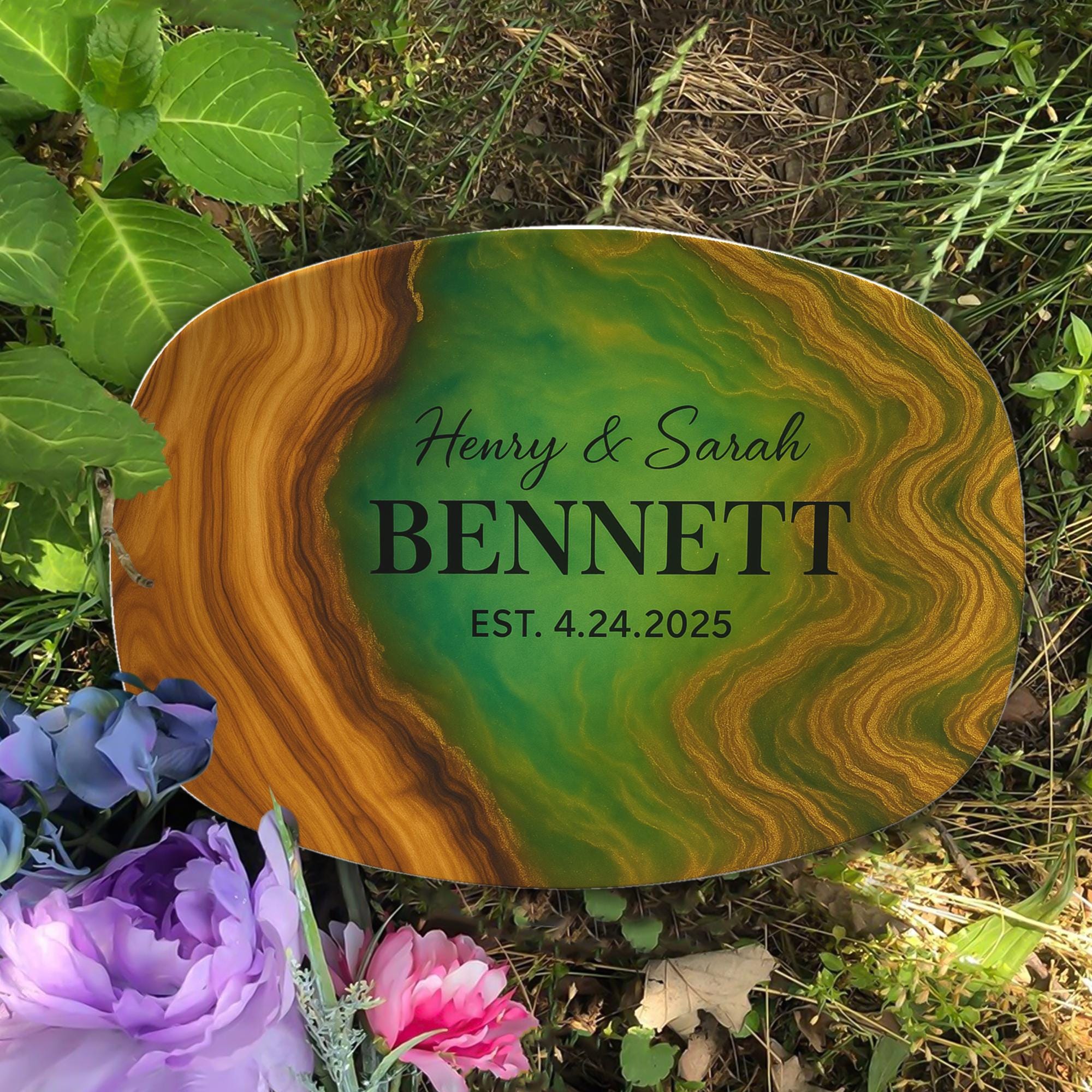 Custom New Home  Platter, Personalized Newlywed Name Plate Gift, Modern Couple Keepsake, New Wifey Est. Wedding Gift, FAUX Epoxy Style