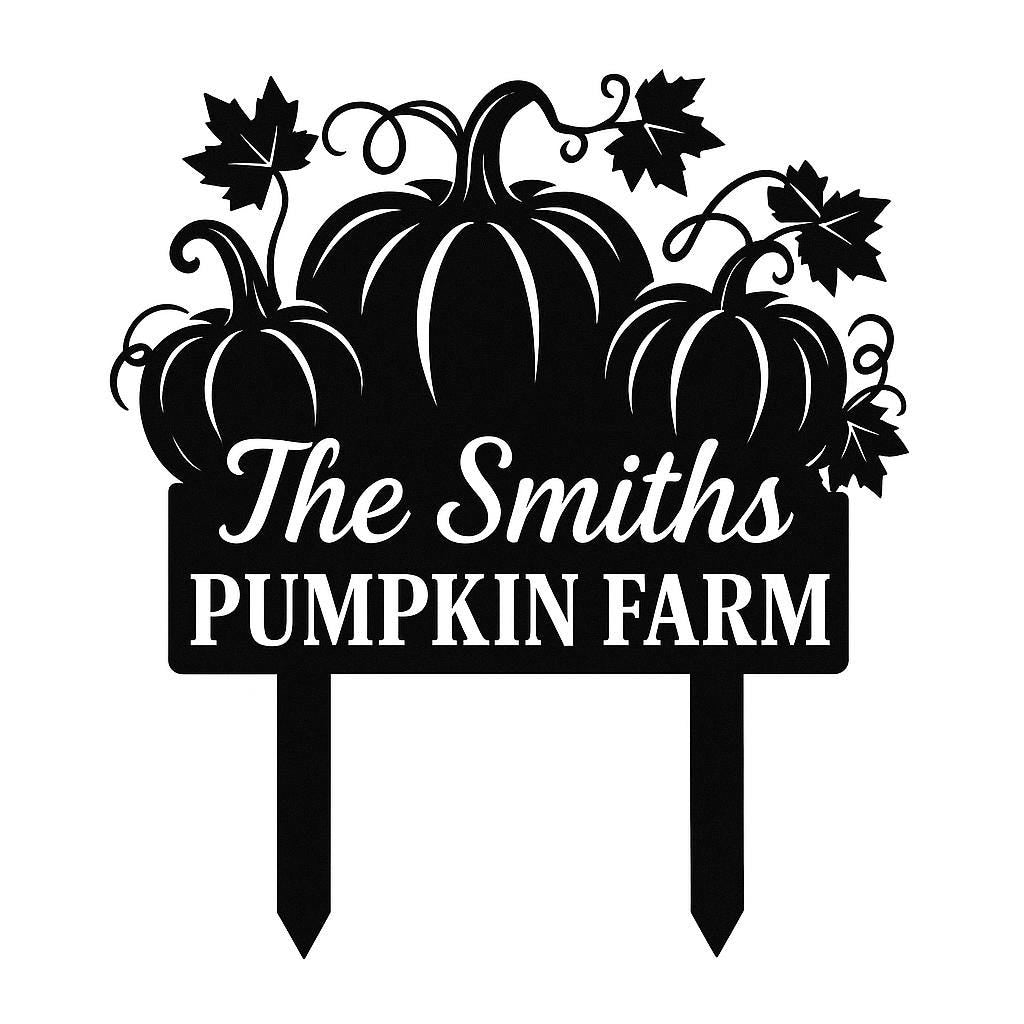 Personalized Pumpkin Farm Metal Sign – Personalized Fall Yard Stake, Family Name Autumn Decor, Halloween Garden Sign, Rustic Farmhouse Gift