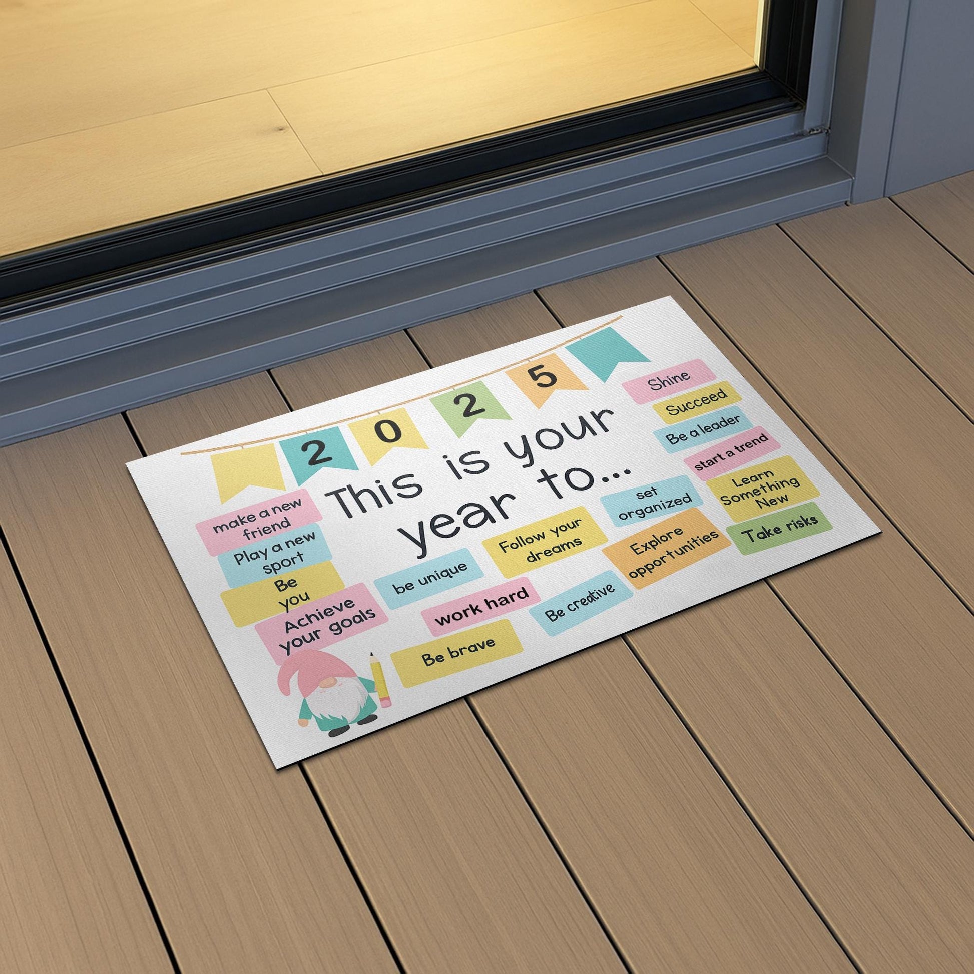 This Is Your Year Motivational Classroom Doormat 2025, Back to School Rug with Goals, Teacher Welcome Mat, Positive Entry Decor, School Deco