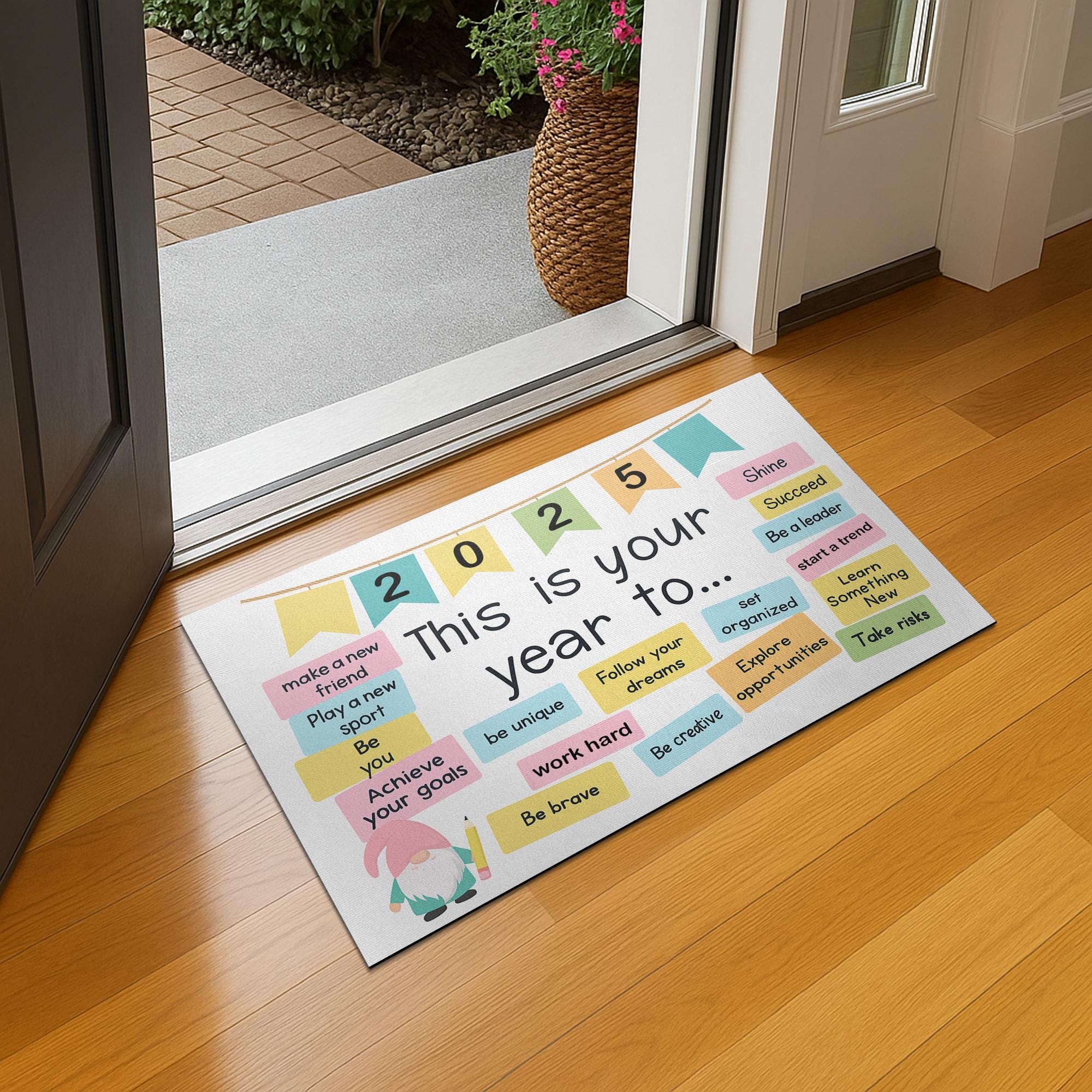 This Is Your Year Motivational Classroom Doormat 2025, Back to School Rug with Goals, Teacher Welcome Mat, Positive Entry Decor, School Deco
