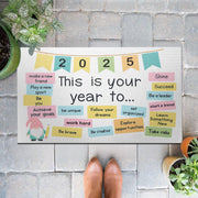 This Is Your Year Motivational Classroom Doormat 2025, Back to School Rug with Goals, Teacher Welcome Mat, Positive Entry Decor, School Deco