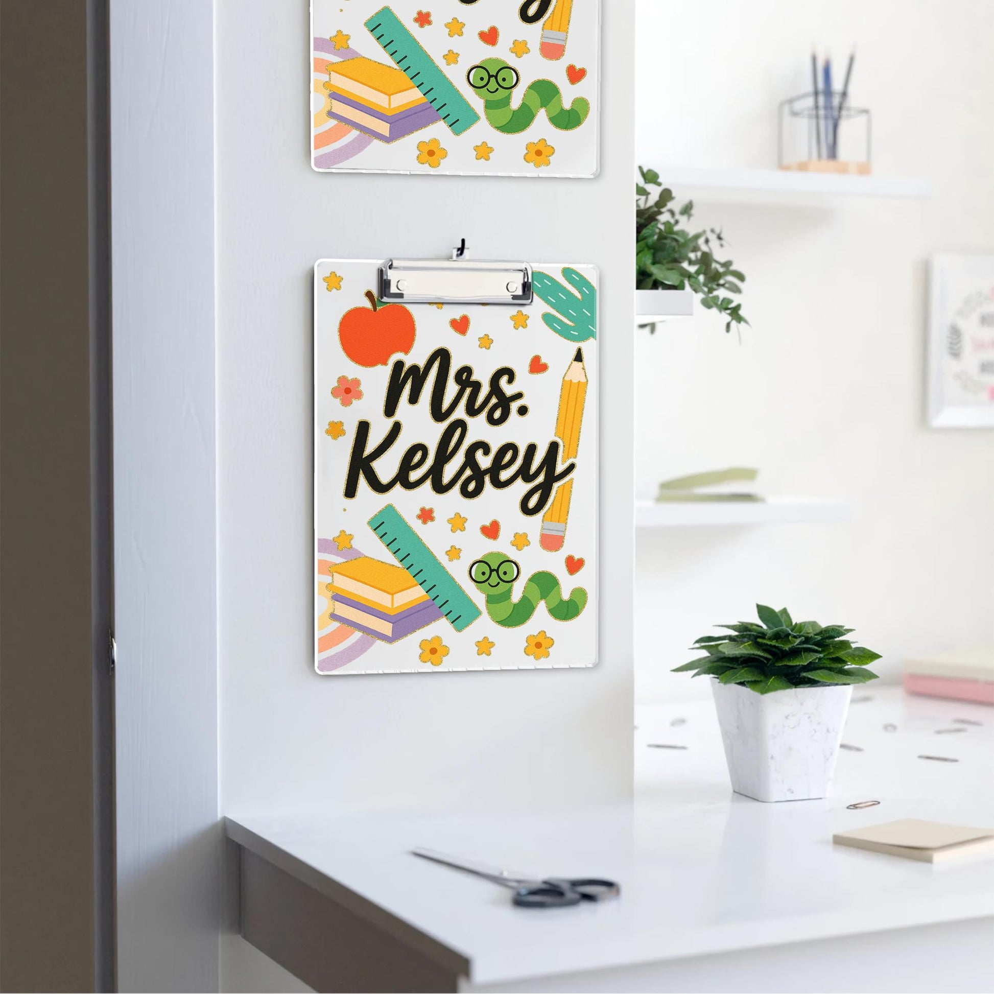 Personalized Teacher Clipboard, Custom Name Clipboard for Classroom, Cute School Supplies Design, Back to School Gift for Educators