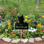 Funny Cat Metal Garden Sign – Welcome Dead Inside Yard Stake, Gothic Outdoor Decor, Halloween Cat Lover Gift, Dark Humor Lawn Art