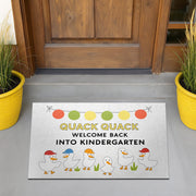 Quack Quack Welcome Back Doormat, Cute Duck Kindergarten Classroom Rug, Back to School Entry Mat, Teacher Door Decor, School Doormat