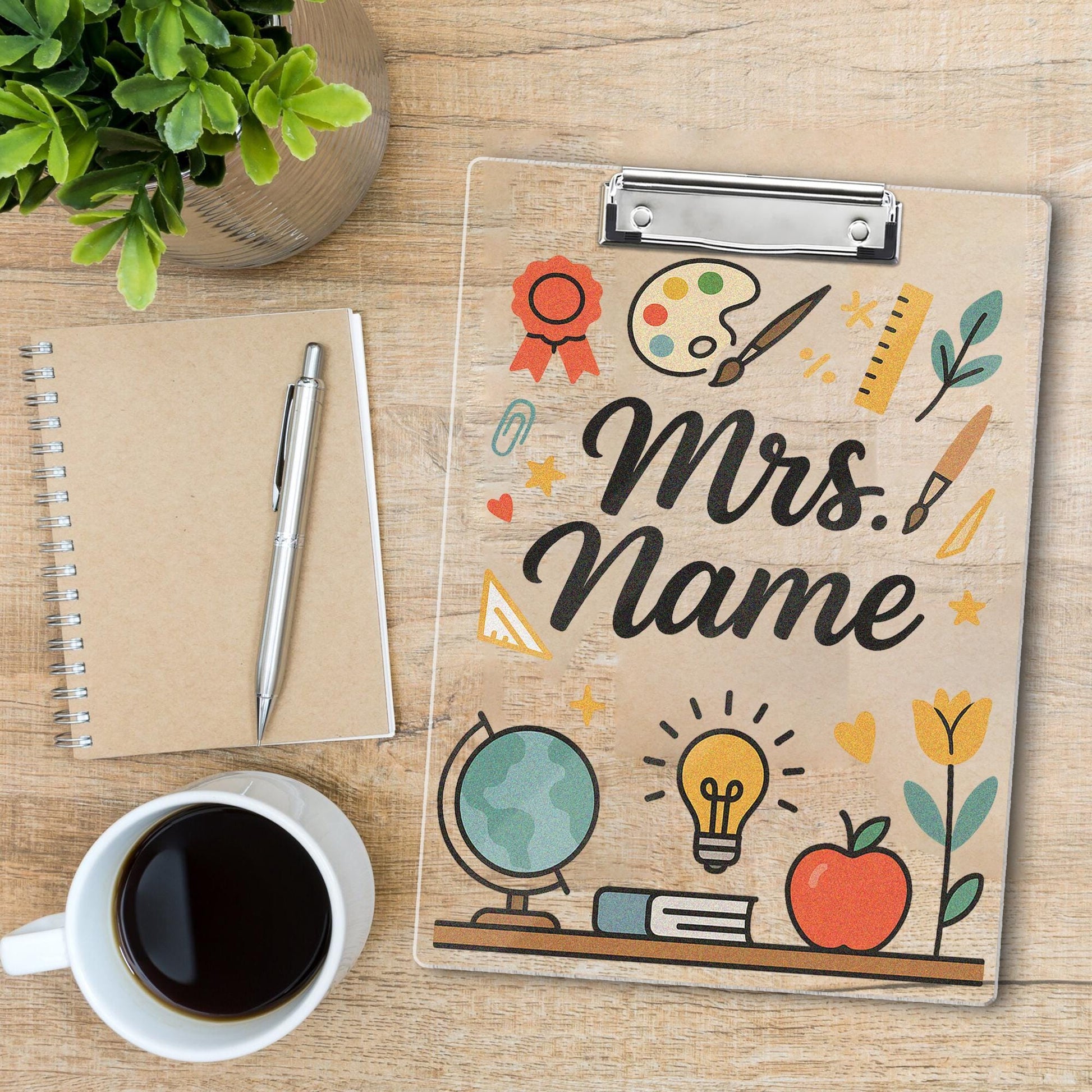 Custom Teacher Clipboard, Personalized Back to School Clipboard, Educational Art Design, Classroom Gift for Teachers and Educators